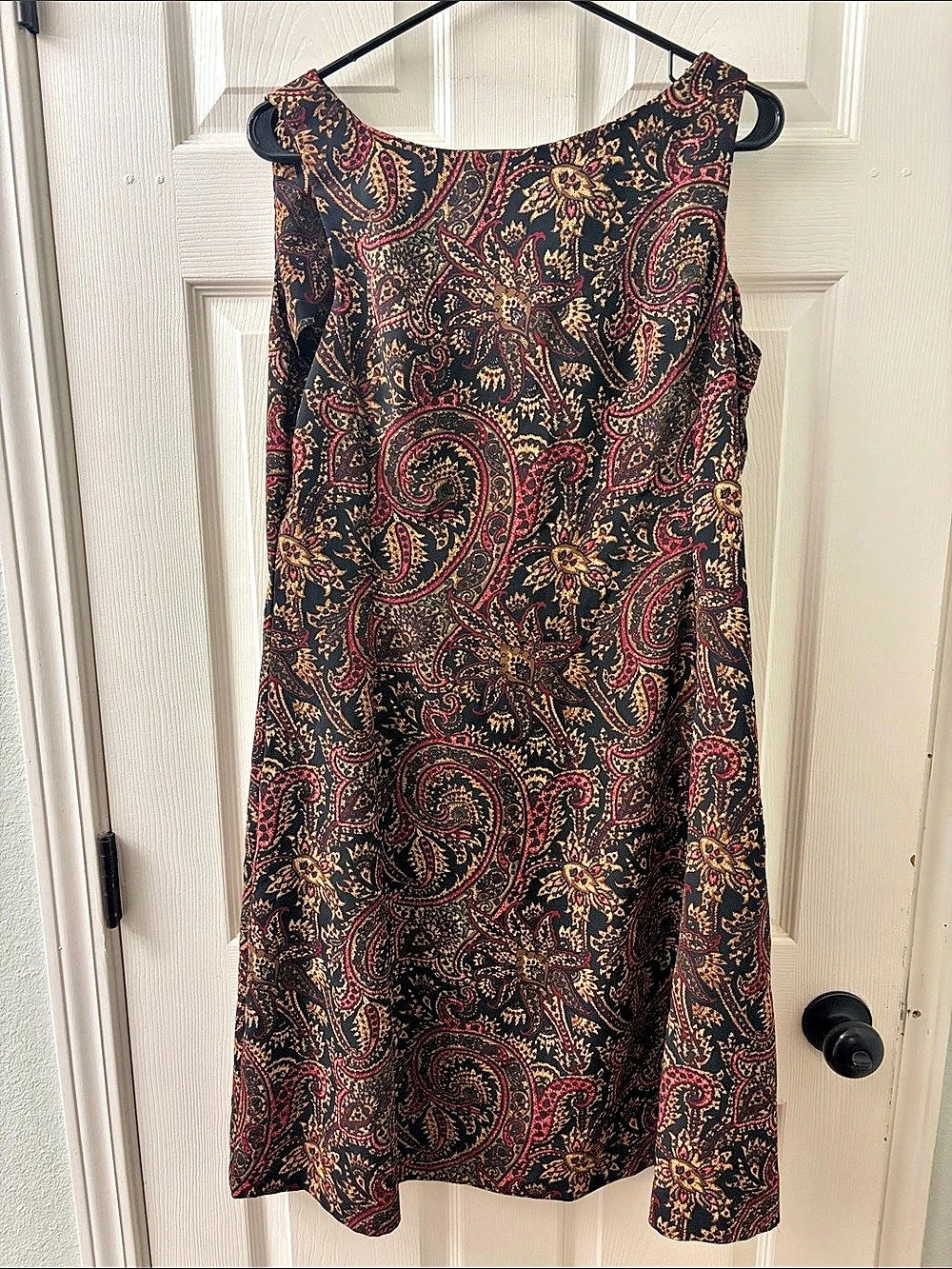 Danny & Nicole Paisley Mini Dress Black & Red Size 14